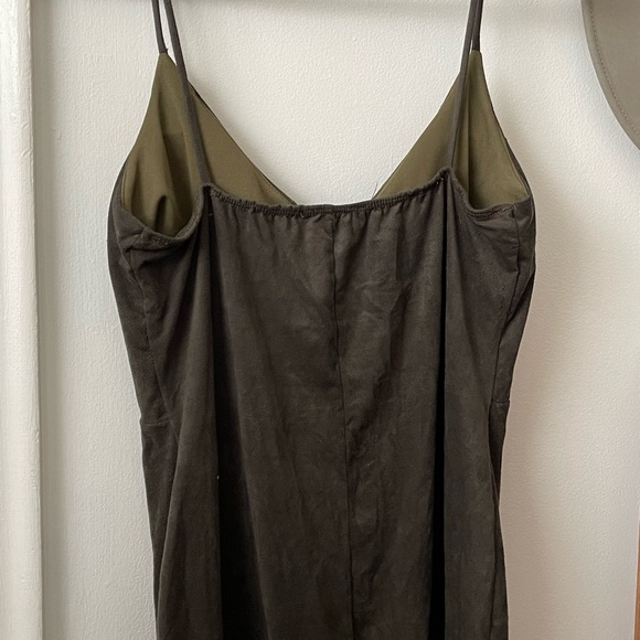 OLIVE SUEDE DRESS - Picture 3 of 3